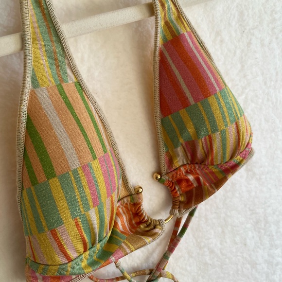 Becca Mira Halter Swimsuit Top Multicolor Shimmer Size S/P NWOT - Picture 8 of 11